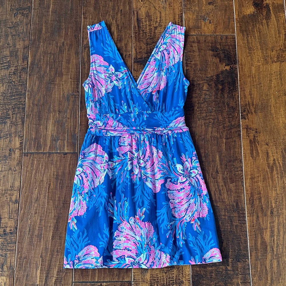 Lilly Pulitzer Cara sleeveless Romper in Multi for the Fans size Small